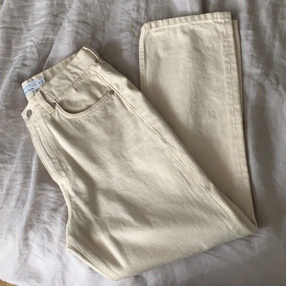 & other stories cream high rise denim jeans 28